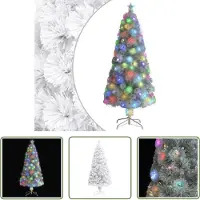 The Living Store Arbre de Noël artificiel avec LED blanc 150 cm fibre de verre