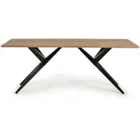 GINER Y COLOMER Table de salle à manger Madeira en bois d'acacia, 77 cm x 180 cm x 90 cm,