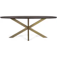 GINER Y COLOMER Table à manger Baku en bois d'acacia, 76 cm x 200 cm x 100 cm,