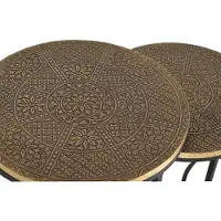 ZENZERO E COLORE Set de 3 tables plateau bronze et piètement métal