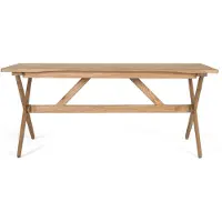 GINER Y COLOMER Table à manger en bois Aveno Mindi 75 cm x 180 cm x 80 cm