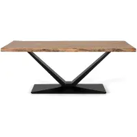 GINER Y COLOMER Table à manger Lagos en bois d'acacia, 76 cm x 200 cm x 100 cm,
