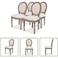 The Living Store Chaises de salle à manger 4 pcs. Tissu crème