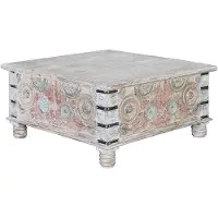 GINER Y COLOMER Table basse Olympia en bois de manguier, 45 cm x 90 cm x 90 cm,