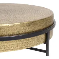 GINER Y COLOMER Table basse Angers en métal, 37 cm x 81 cm x 81 cm,