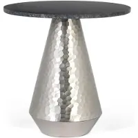 GINER Y COLOMER Table basse en marbre Kira et aluminium, 51 cm x 50 cm x 50 cm,