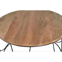 GINER Y COLOMER Table basse Sorek en bois de manguier et métal, 41 cm x 80 cm x 80 cm,
