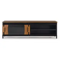 GINER Y COLOMER Meuble TV « Zanzibar » en bois de manguier, 50 cm x 160 cm x 40 cm,