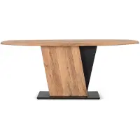 GINER Y COLOMER Table à manger en bois d'acacia « Sahana », 76 cm x 190 cm x 90 cm,