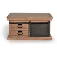 GINER Y COLOMER Table Basse En Bois De Manguier Et Pieds En Métal Naturel