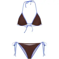LASCANA Bikini bleu denim / brun foncé