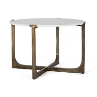 GINER Y COLOMER Table basse en marbre de noyer, 46 cm x 71 cm x 71 cm,