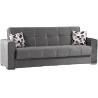 Dmora Arbano - Canapé Lit 3 Places, 226x85 cm Gris, Rangement