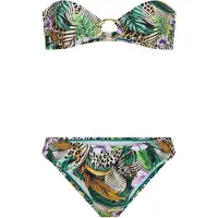 LASCANA Bikini marron / vert / lavande / blanc