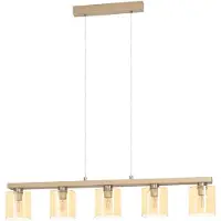 Eglo CASTRALVO, Flexible, Brun, Nickel, Ambre, Acier, Bois, Verre, Rond
