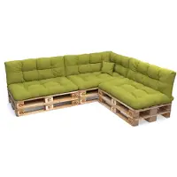 Pokar Coussin pour palette avec joli piquage Garniture canapé-palette, Taille:Set de 8, Couleur:Lime