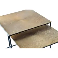 GINER Y COLOMER Lot de 2 tables basses Lombok en métal, 56 cm x 55 cm x 55 cm / 51 cm x 50 cm x 50 cm