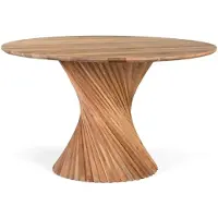 GINER Y COLOMER Table à manger Siravo en bois d'acacia, 76 cm x 130 cm x 130 cm,