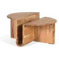 GINER Y COLOMER Table basse Denik en bois d'acacia, 42 cm x 80 cm x 80 cm,