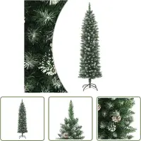 The Living Store Arbre de Noël artificiel avec support Svelte 150 cm PVC