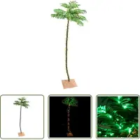 The Living Store Palmier artificiel avec 136 LED blanc chaud 220 cm