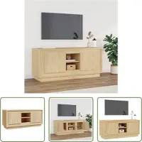 The Living Store Armoire TV Chêne Sonoma 102x35x45 cm Matériau dérivé du bois