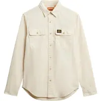 Superdry Cotton Workwear Long Sleeve Shirt Beige 2XL Homme