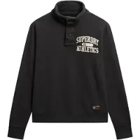 Superdry Vintage Athletic Half Button Sweatshirt Noir M Homme