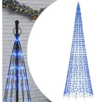 vidaXL Sapin de Noël à LED pour mât de drapeau 1534 LED bleues 500 cm