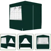 The Living Store Tente de réception professionnelle avec parois latérales 2×2m Vert 90 g/m
