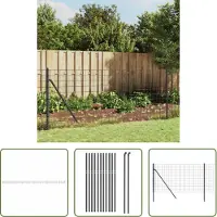 The Living Store Clôture grillagée Anthracite 0,8x25 m Acier galvanisé