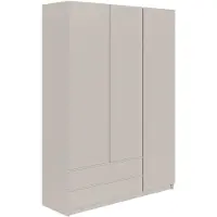 Selsey Bemmi - Armoire 3 portes, tringle et 2 tiroirs, gris cachemire, 150 cm