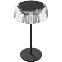 Spectrum Lampe de table solaire à LED rechargeable Lumina Fungi, noire, IP44, 2,5 W, 200 lm, blanc chaud 2700 K, USB-C