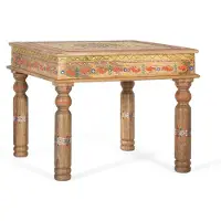GINER Y COLOMER Table basse Soho en bois de manguier, 47 cm x 58 cm x 58 cm,