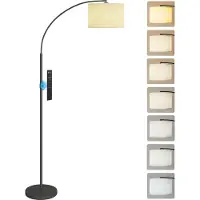 HOMCOM Lampadaire sur pied de salon lampe salon LED dimmable avec télécommande, abat-jour réglable, 11 température de couleurs et 11 niveaux de luminosité, minuterie, ampoule fournie, 180 cm, noir