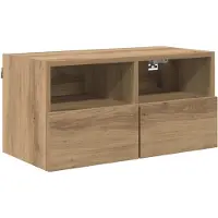 vidaXL : 4 supports muraux pour téléviseur, en bois stratifié imitation chêne artisanal