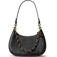 Ralph Lauren pour femme. 431P11747002 Sac à bandoulière moyen en cuir Marcy noir (OSFA), Casuel