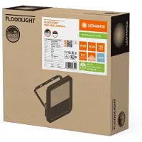 Ledvance Floodlight 100 Noir Projecteur LED 69W 230V CW 6500K 10000LM IP66 IK08 100ST Al/verre