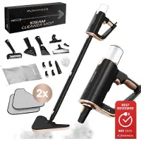 FLOWSTEAM Deluxe Steam Cleaner - 13 accessoires - vapeur à 120° - nettoyeur de tapis - nettoyeur de taches - sèche-mains - cordon de 5 m - 2 lingettes microfibres incluses