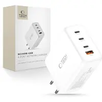 Tech-Protect Nc200W-Gan Chargeur réseau 4 ports Pd 200 W / Qc3.0 Blanc
