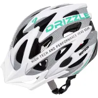 Meteor Casque de vélo Drizzle pour homme, femme et enfant, VTT, casque de trottinette L 58-61 cm turquoise / blanc / gris