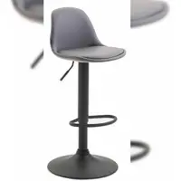 Décoshop26 Tabouret de bar avec repose-pieds design moderne en synthétique bleu pieds en métal noir mat 10_0000277