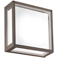 Zafferano Applique Et Plafonnier Carré 25X25 Cm Aluminium Corten Ip54 E27 Extérieur