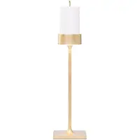Zafferano Perpetua Lampe De Table Sans Fil À Un Bras, Version Haute Avec Batterie Amovible, Finition Feuille Couleur Or, Design En Aluminium Ip54