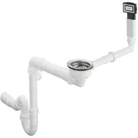 Hansgrohe HG Garniture manuelle de vidage/débordement D16-10, pour vasque simple Granit chromé (Ensemble de drainage, Garniture de trop-plein)