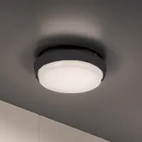 Zafferano Alu Applique Et Plafonnier En Aluminium Moulé Sous Pression Gris Foncé Ip54 10W Led 3000K Diamètre 17,5 Cm Design Moderne Pour Extérieur Et Intérieur