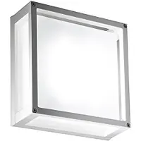 Zafferano Home Applique Et Plafonnier 25X25 Cm En Aluminium Blanc Mat Avec Diffuseur En Verre Satiné Culot E27 Pour Intérieur Et Extérieur Ip54