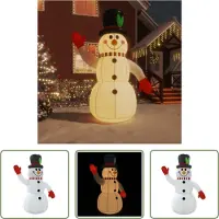 The Living Store Bonhomme de neige gonflable avec LED 300 cm
