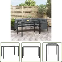 The Living Store Table à manger de jardin anthracite 110x54x70 cm Acier