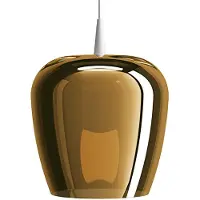 Zafferano Suspension Bilia 230V Avec Diffuseur En Verre Borosilicaté Soufflé À La Bouche, Finition Blanc Et Bronze, Led 8W 3000K